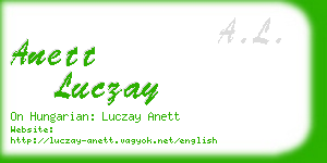 anett luczay business card